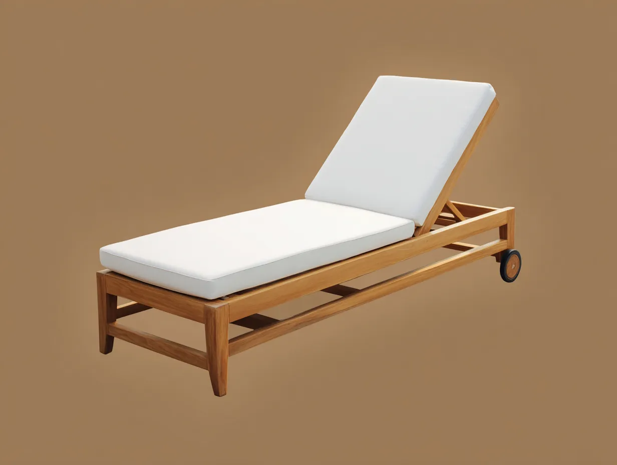 Sonnenliege Holz 207x71x87 cm - Natur und Weiß - Outdoor-Liege mit verstellbarer Lehne-Sariohaus