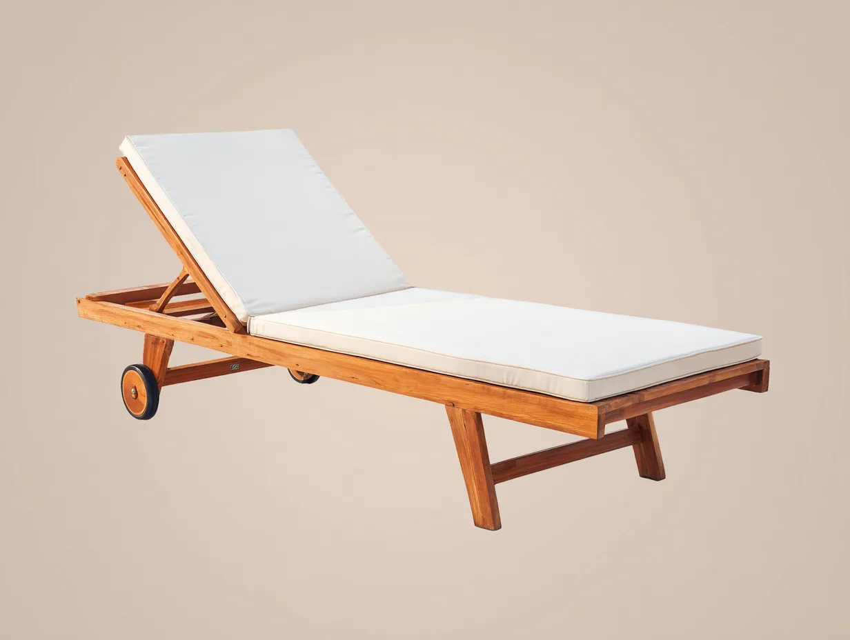 Sonnenliege Holz 201x67x83 cm - Honigbraun und Weiß - verstellbare Liege mit Rollen-Sariohaus