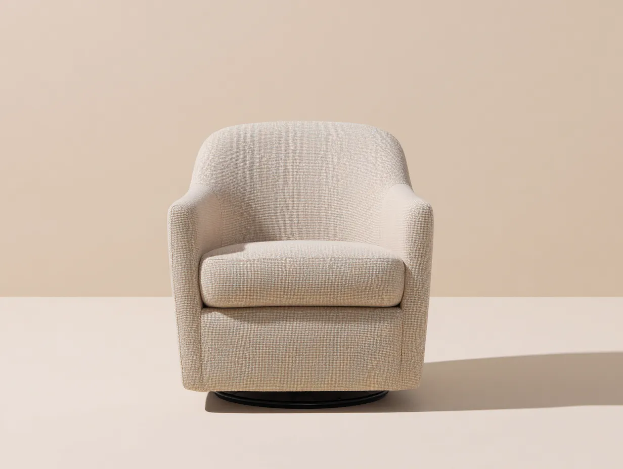 Sessel Stoff 82x86x88 cm - beige - drehbare Basis fürs Wohnzimmer-Sariohaus