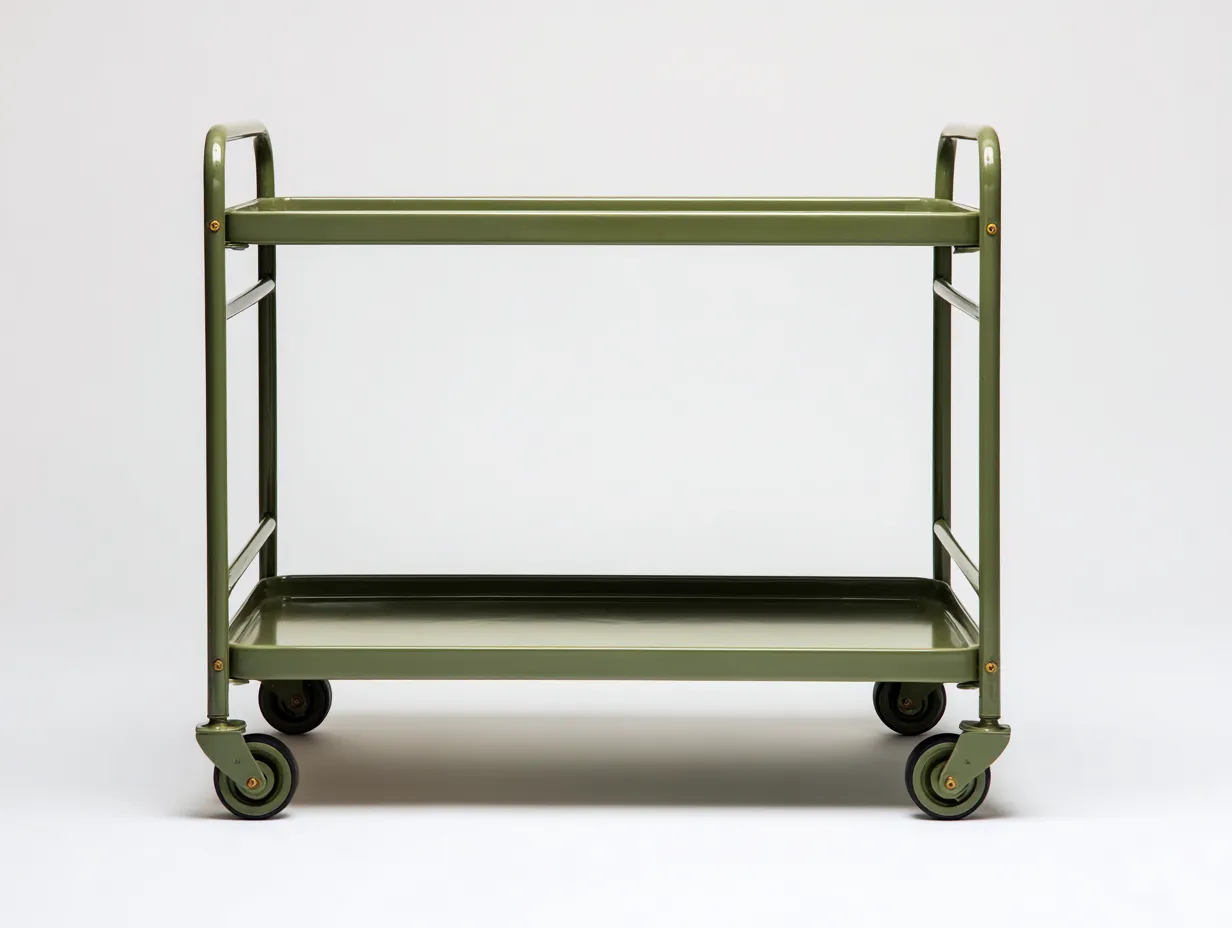 Carrito de cocina 82x42x78 cm - acrílico transparente - dos niveles con ruedas