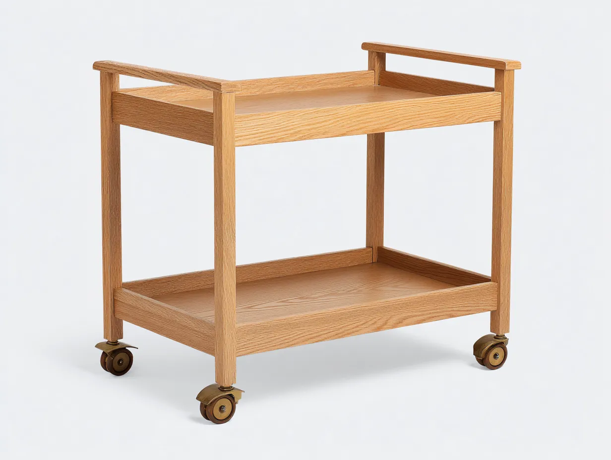 Carrito de cocina 92x38x84 cm - madera negra - tres estantes con ruedas