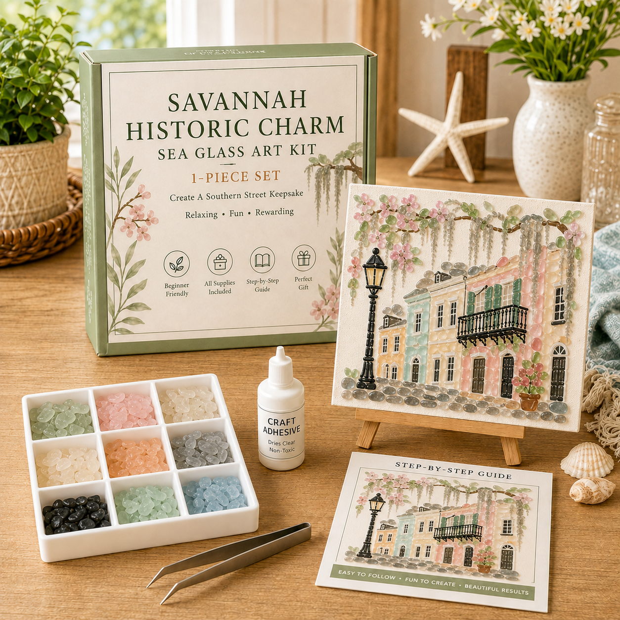 Savannah Historic Charm sea glass art kit