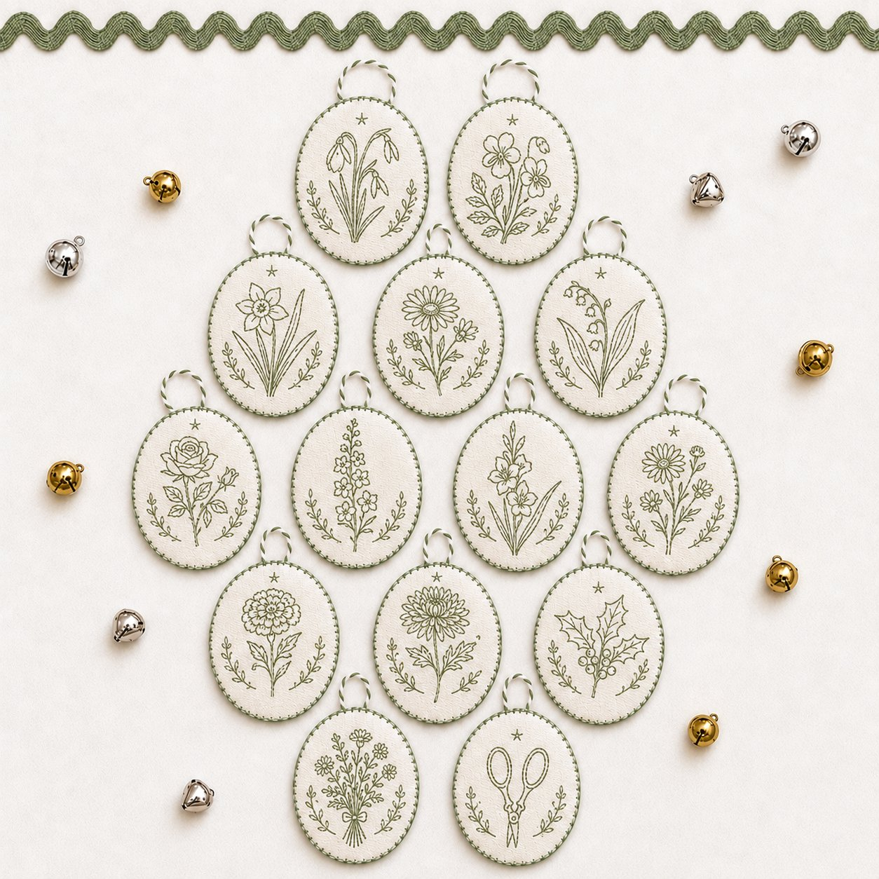 🧵 DIY Oval Embroidery Ornament Kit Collection