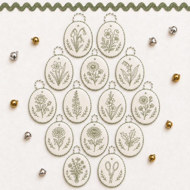 🧵 DIY Oval Embroidery Ornament Kit Collection