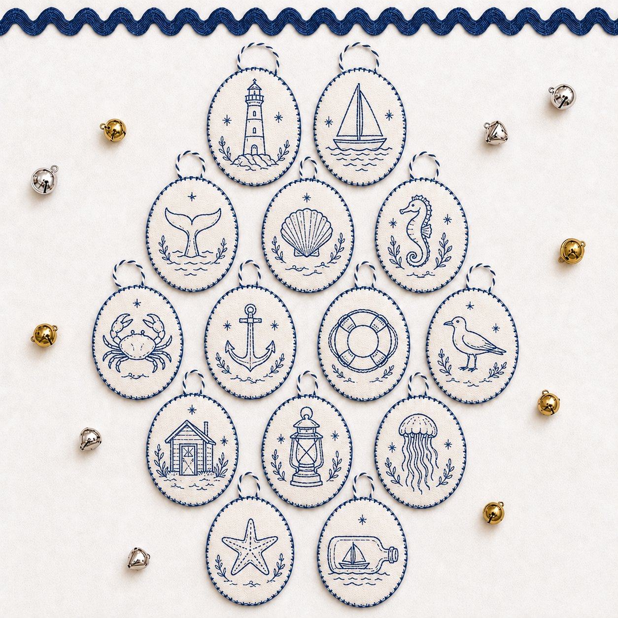 🧵 DIY Oval Embroidery Ornament Kit Collection