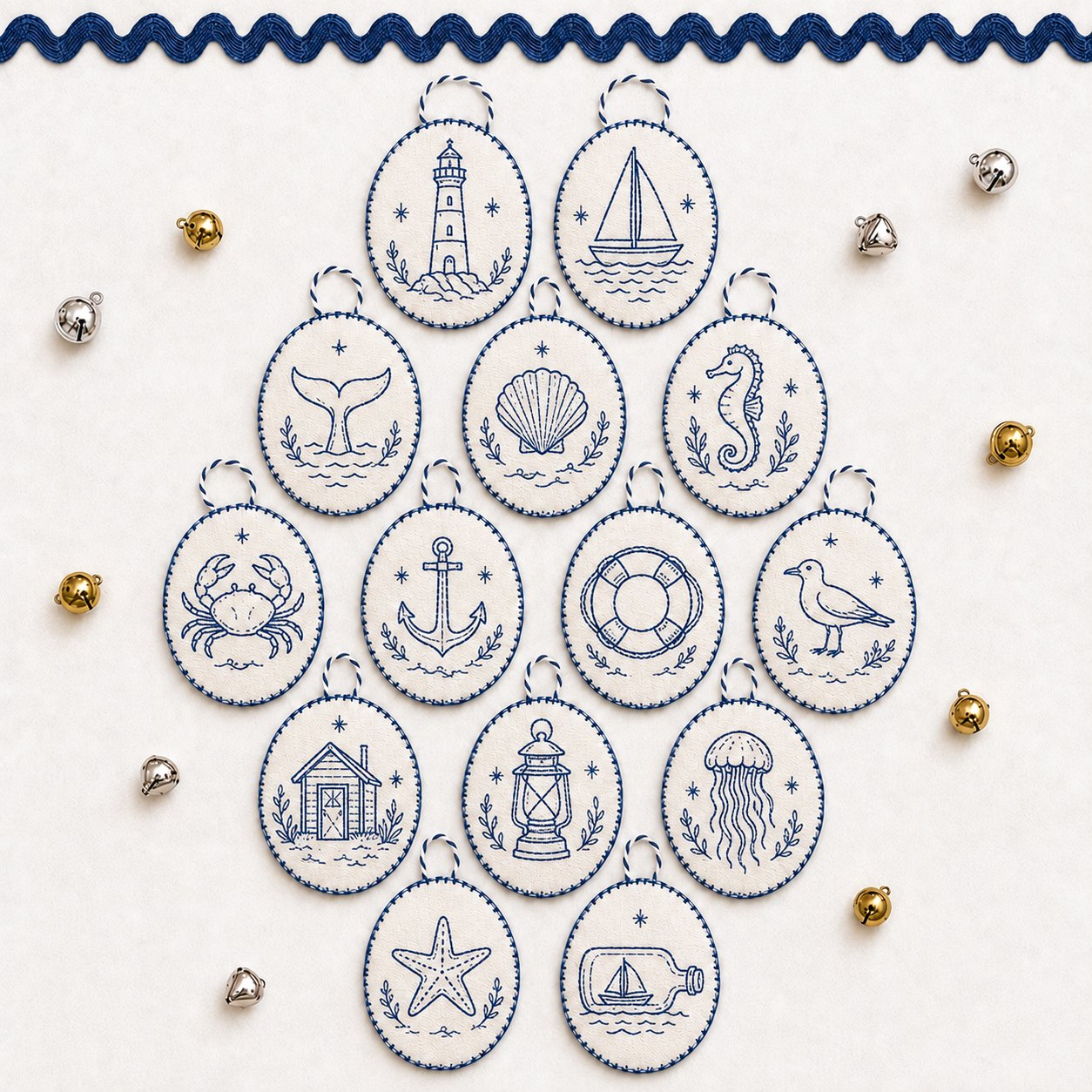 🧵 DIY Oval Embroidery Ornament Kit Collection