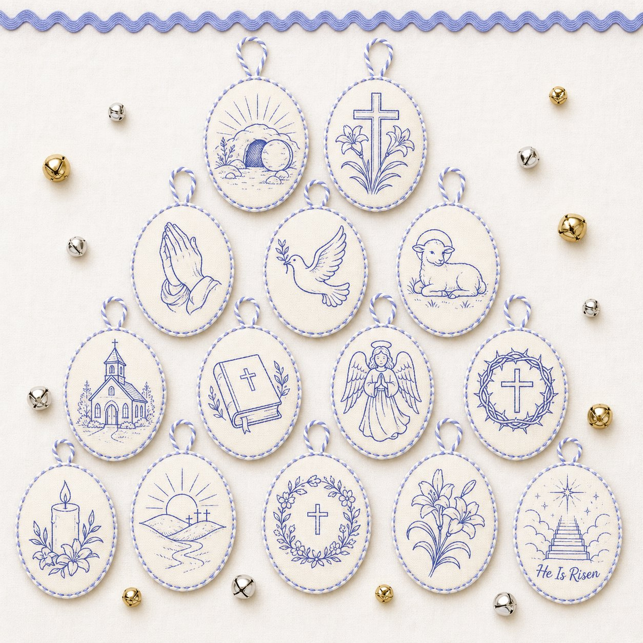 🧵 DIY Oval Embroidery Ornament Kit