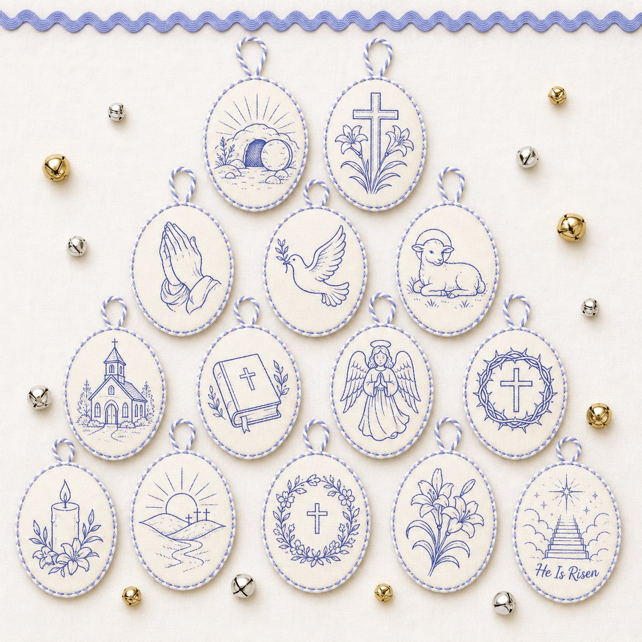 🧵 DIY Oval Embroidery Ornament Kit