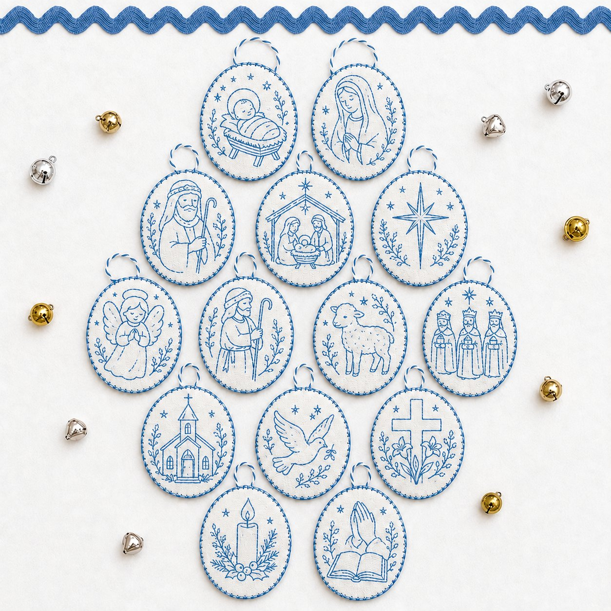 🧵 DIY Oval Embroidery Ornament Kit