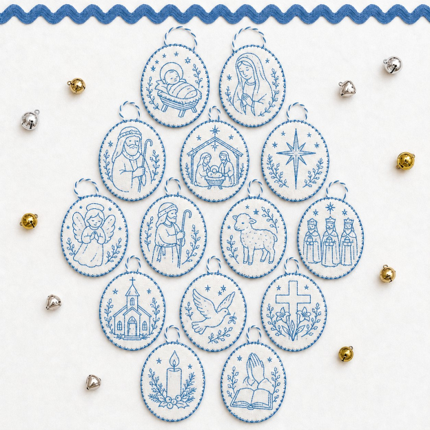🧵 DIY Oval Embroidery Ornament Kit