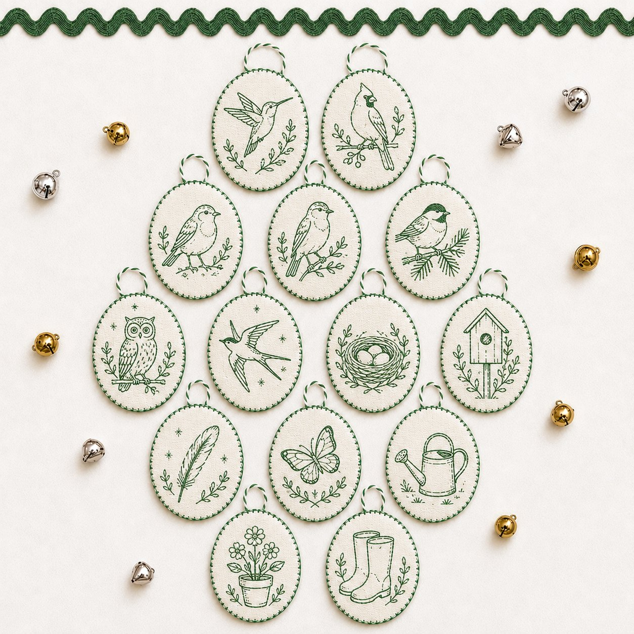 🧵 DIY Oval Embroidery Ornament Kit