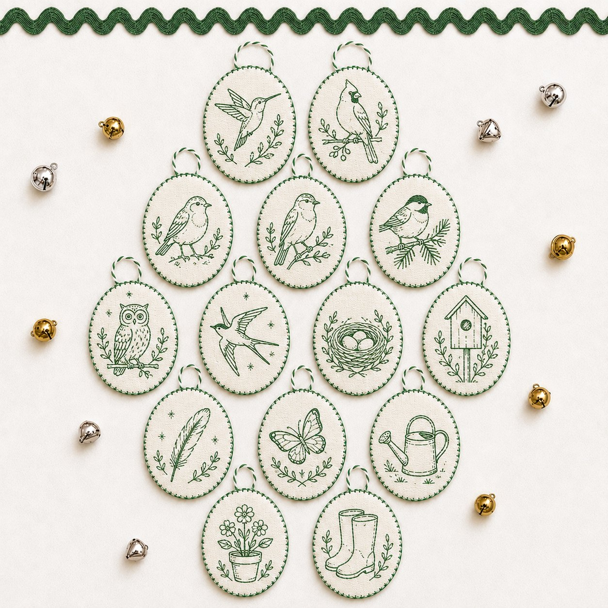 🧵 DIY Oval Embroidery Ornament Kit