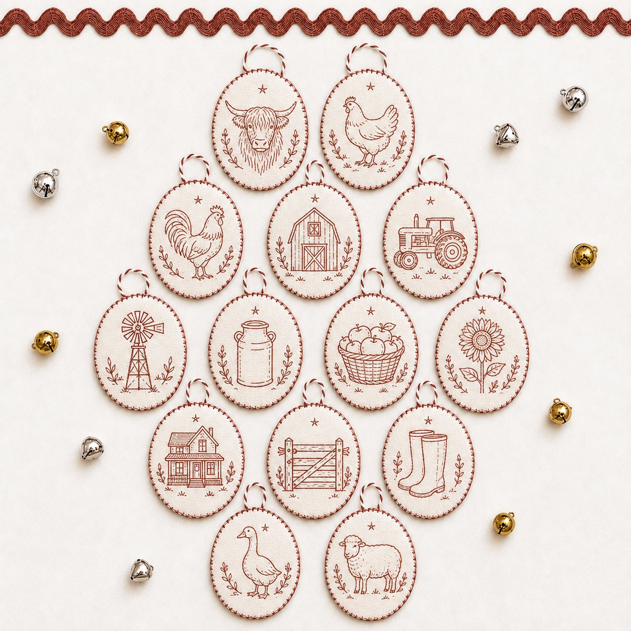 🧵 DIY Oval Embroidery Ornament Kit