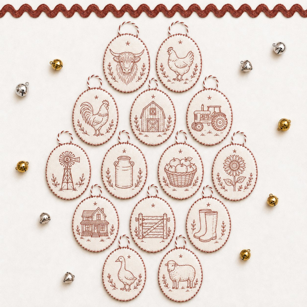 🧵 DIY Oval Embroidery Ornament Kit