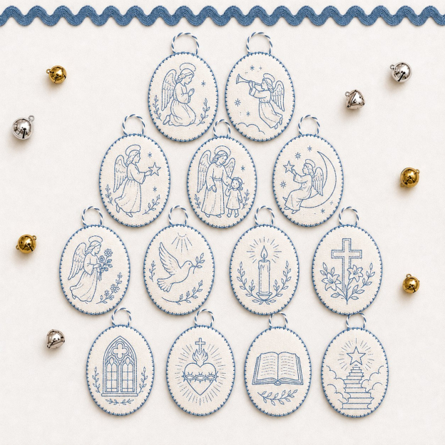 🧵 DIY Oval Embroidery Ornament Kit