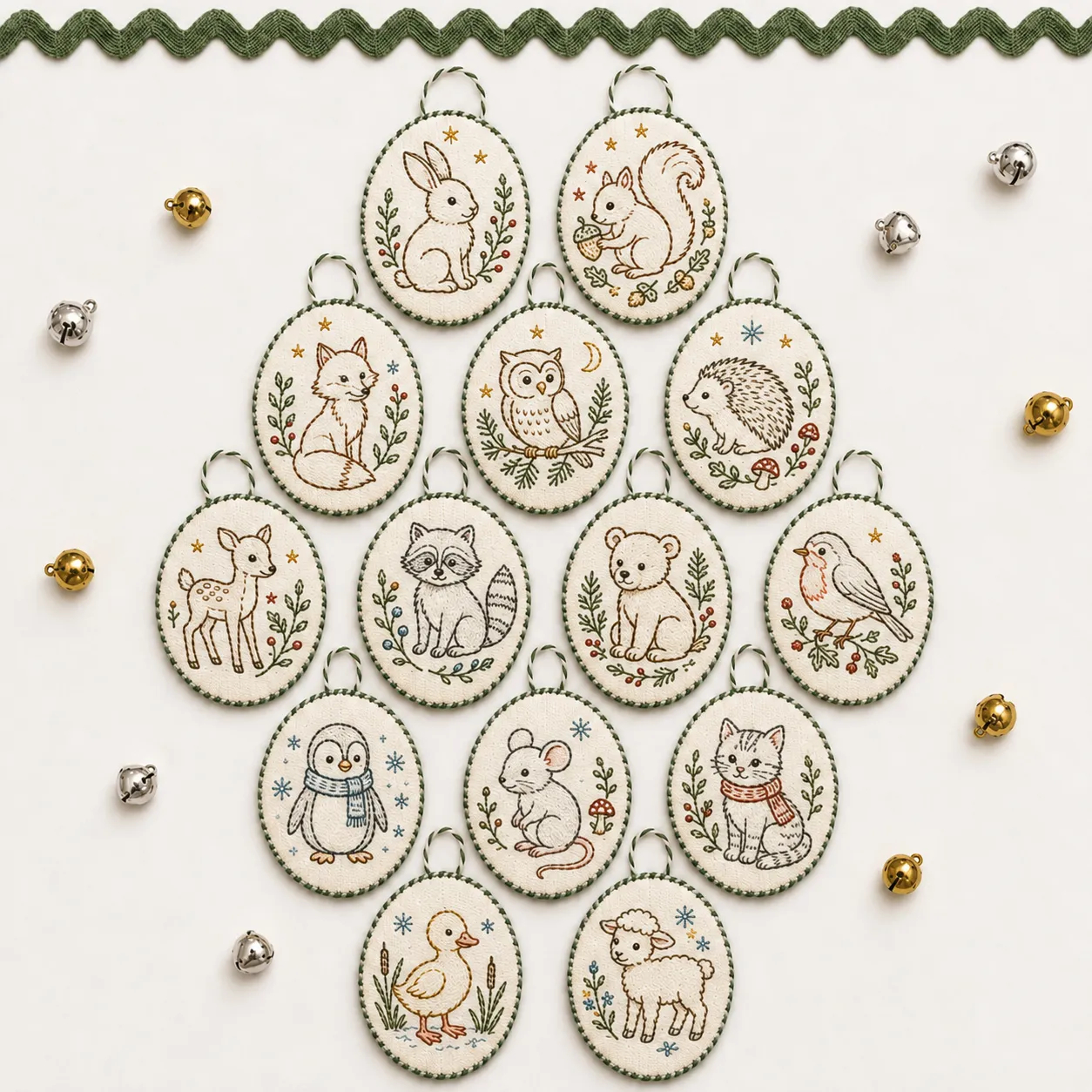 🧵 DIY Oval Embroidery Ornament Kit