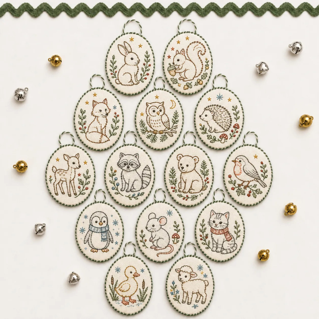 🧵 DIY Oval Embroidery Ornament Kit