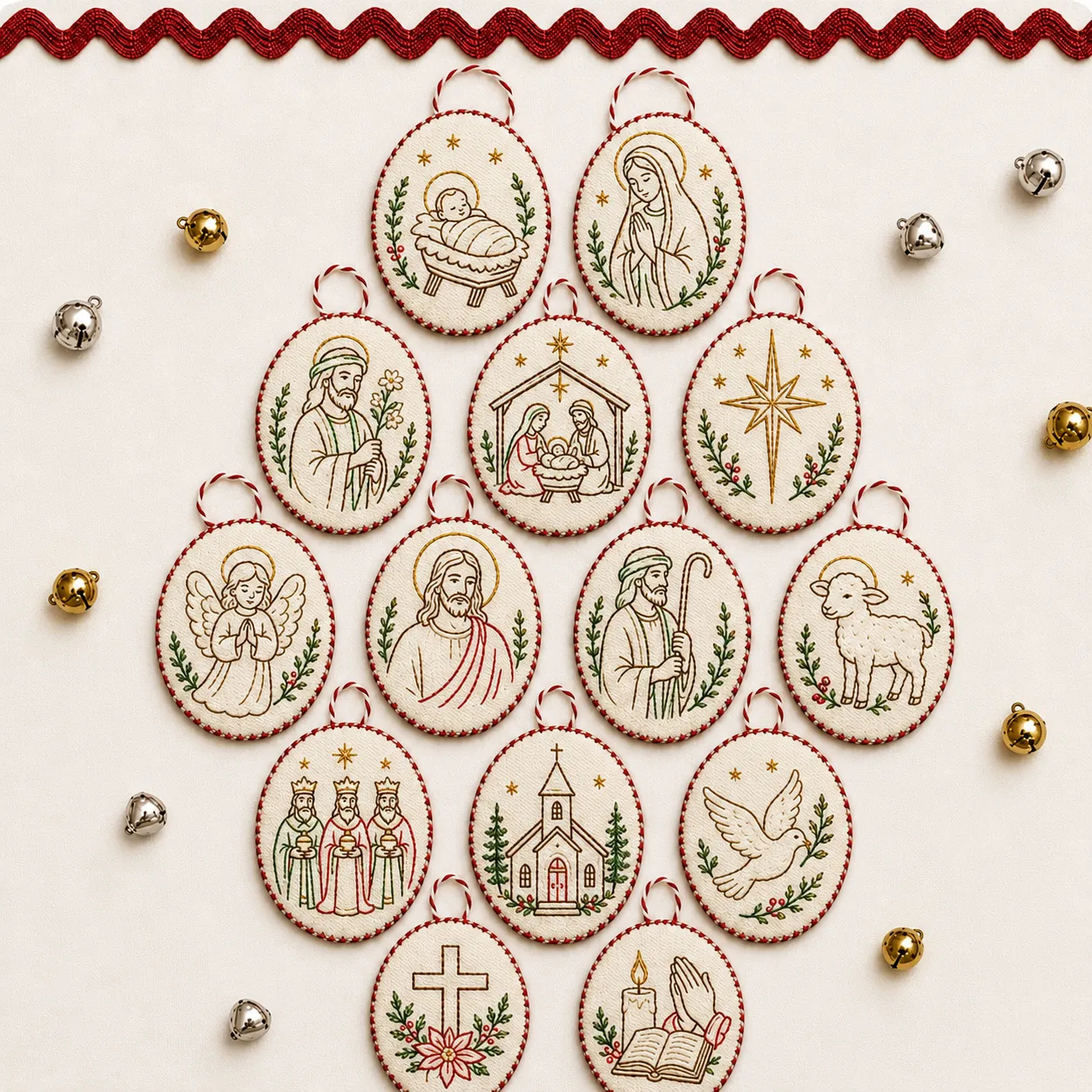 🧵 DIY Oval Embroidery Ornament Kit Collection