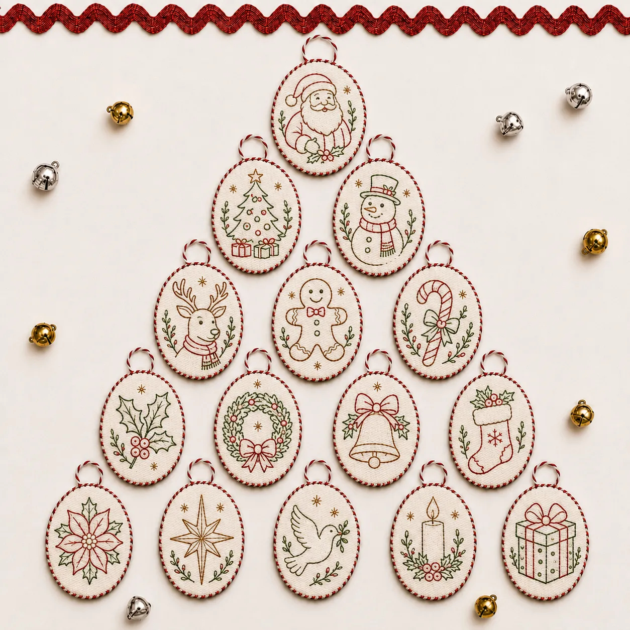 🧵 DIY Oval Embroidery Ornament Kit Collection