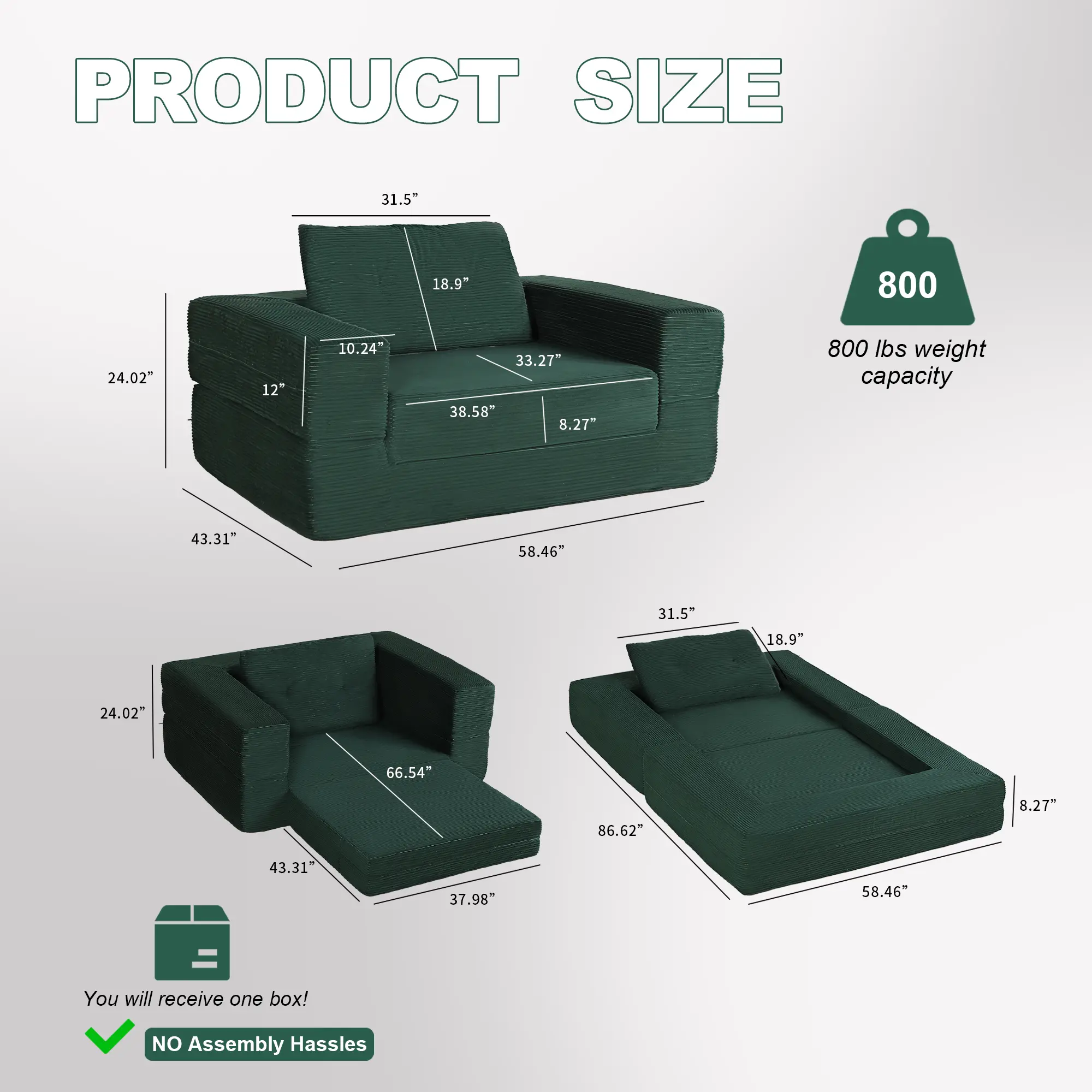 Sofá Cama Convertible 2 en 1