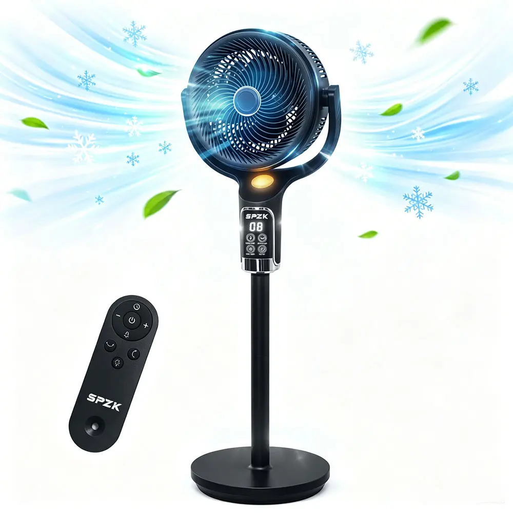 Ventilador de Pedestal Oscilante con Control Remoto 8 Velocidades