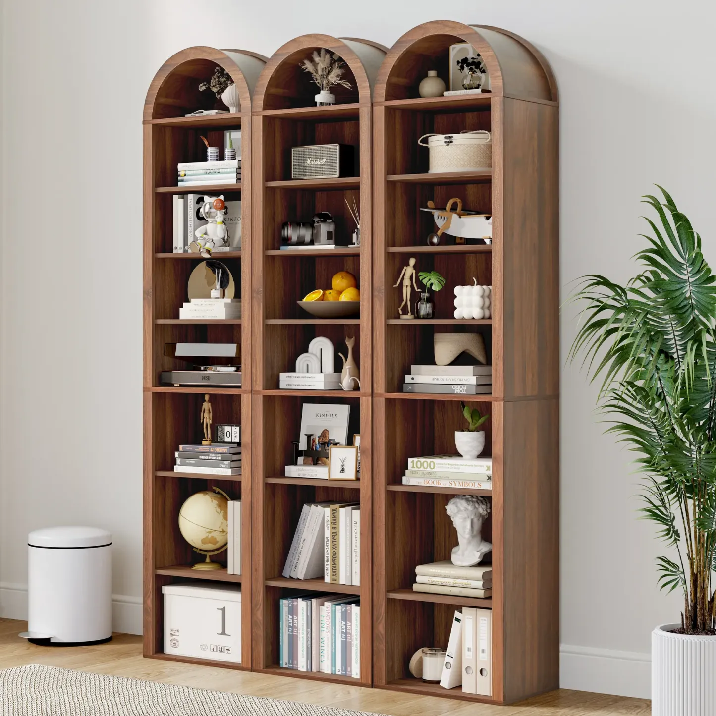 Librero de Madera con Diseño Arqueado
