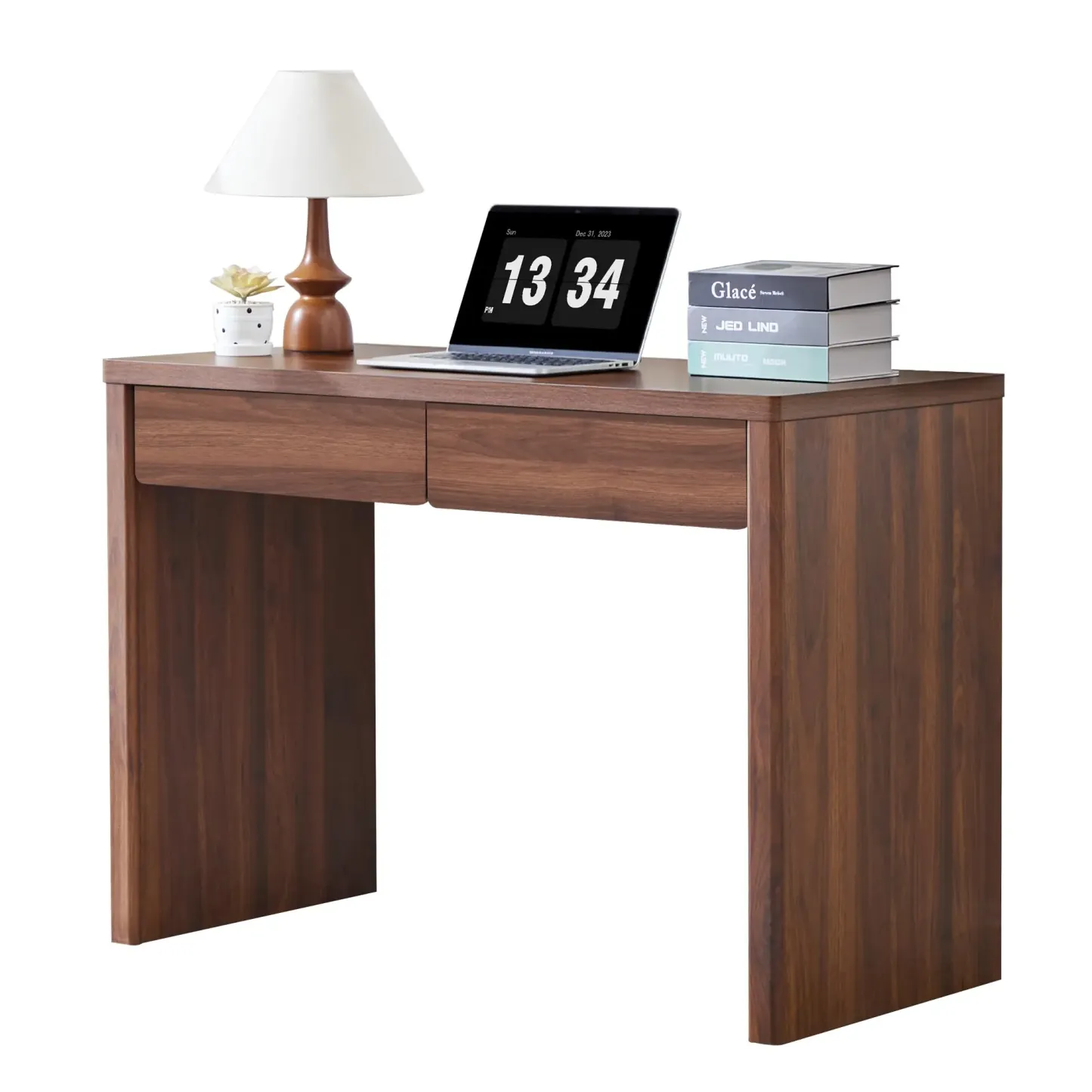 Escritorio Compacto con 2 Cajones 110 cm