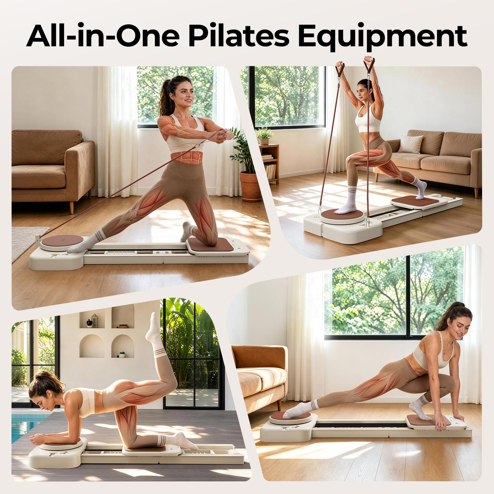 FED Fitness PF1 Pilates Reformer Machine with Extended Slide Rail,Full Body Core Training Equipment with Twisting Board,Flexibility and Balance Training FED Fitness PF1 Pilates Reformer Machine with Extended Slide Rail,Full Body Core Training Equipment with Twisting Board,Flexibility and Balance Training