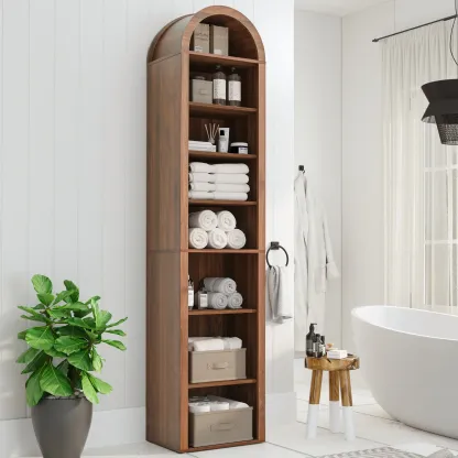 Librero de Madera con Diseño Arqueado