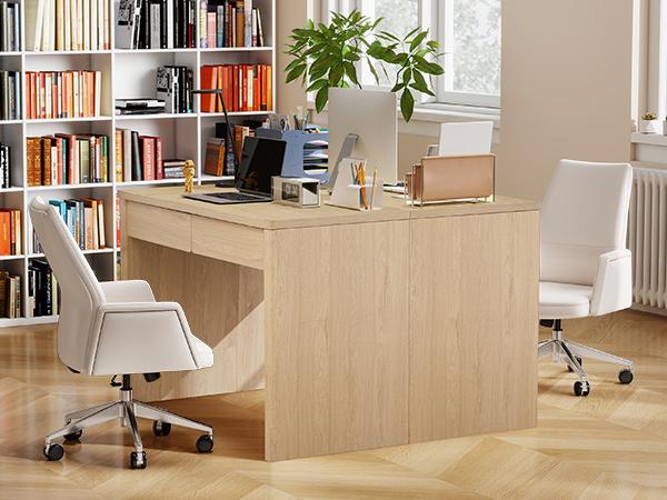 Giratree 43" Small Computer Desk with 2 Drawers, Mid Century Modern Writing Study Table for Home Office, Vintage PC Work Desk with Storage for Bedroom Small Spaces, Easy Assembly Giratree 43" Small Computer Desk with 2 Drawers, Mid Century Modern Writing Study Table for Home Office, Vintage PC Work Desk with Storage for Bedroom Small Spaces, Easy Assembly
