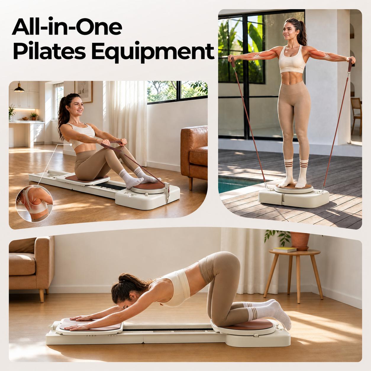FED Fitness PF1 Pilates Reformer Machine with Extended Slide Rail,Full Body Core Training Equipment with Twisting Board,Flexibility and Balance Training FED Fitness PF1 Pilates Reformer Machine with Extended Slide Rail,Full Body Core Training Equipment with Twisting Board,Flexibility and Balance Training
