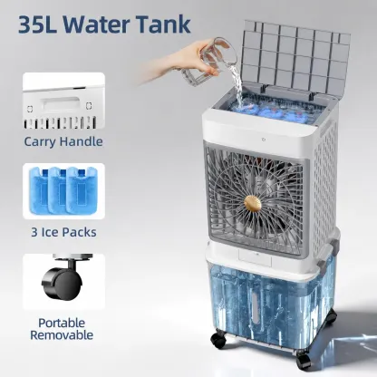 Enfriador de Aire Evaporativo Portátil 35L