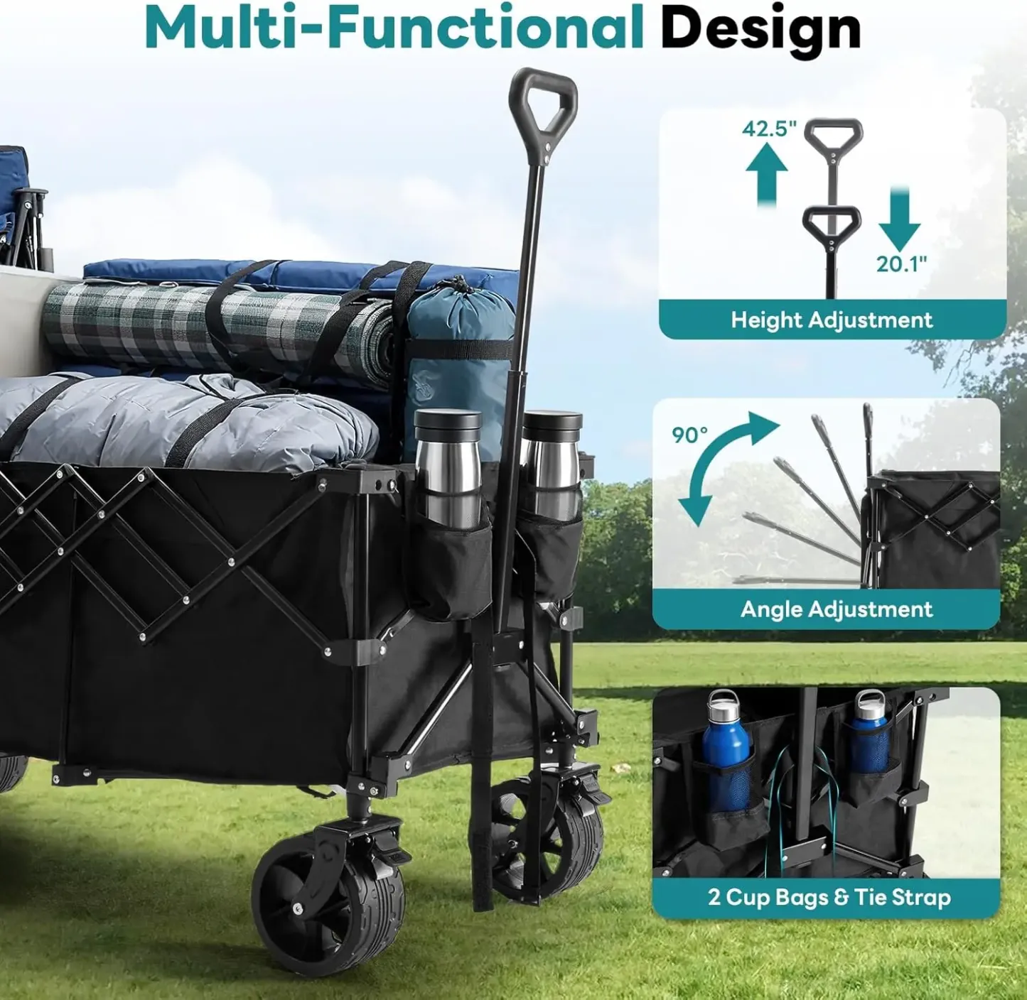 Carrito Plegable de Jardín 300L