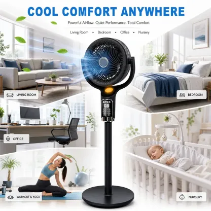 Ventilador de Pedestal Oscilante con Control Remoto 8 Velocidades