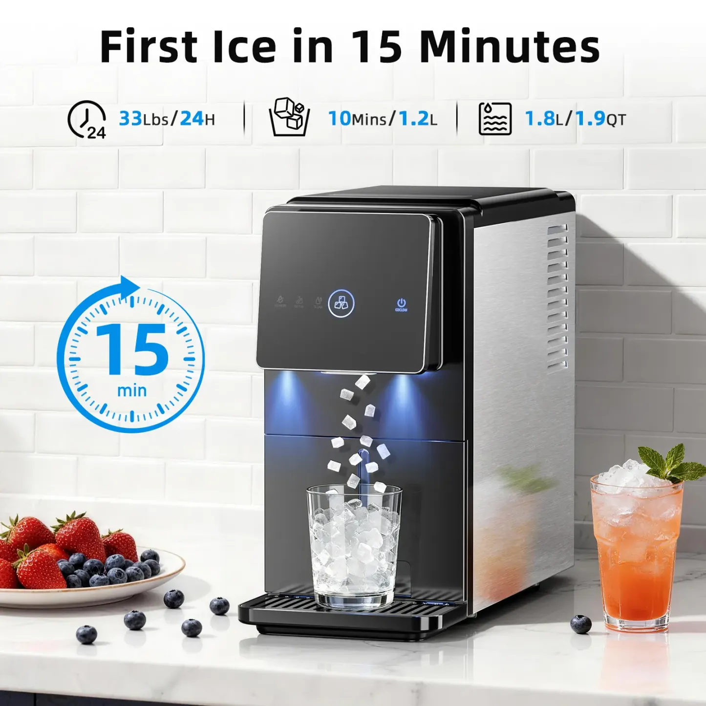 Máquina de Hielo Nugget con Autolimpieza