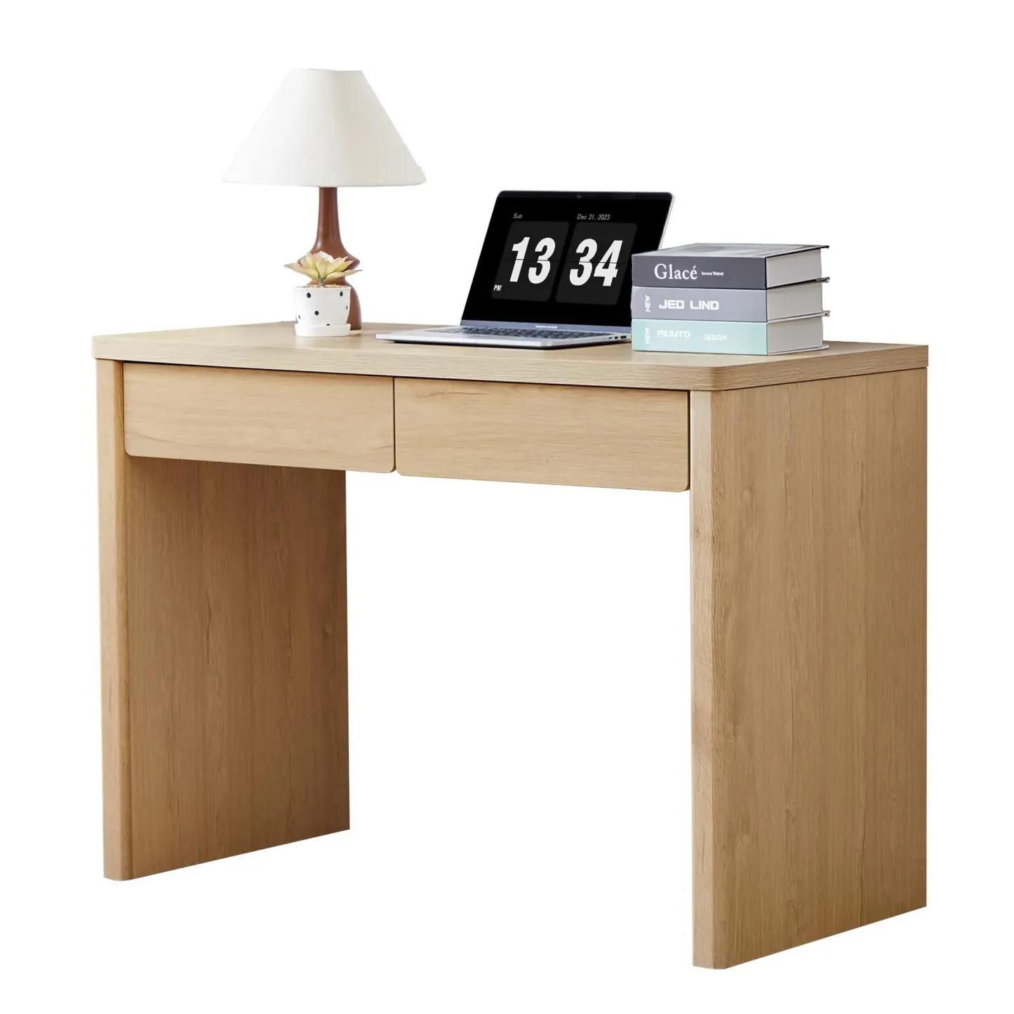 Escritorio Compacto con 2 Cajones 110 cm