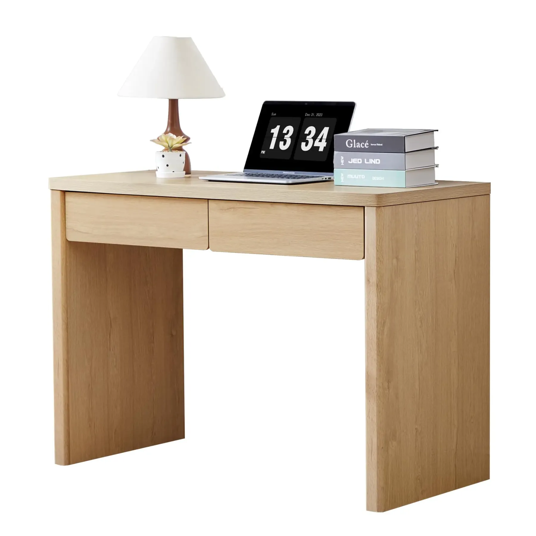 Escritorio Compacto con 2 Cajones 110 cm