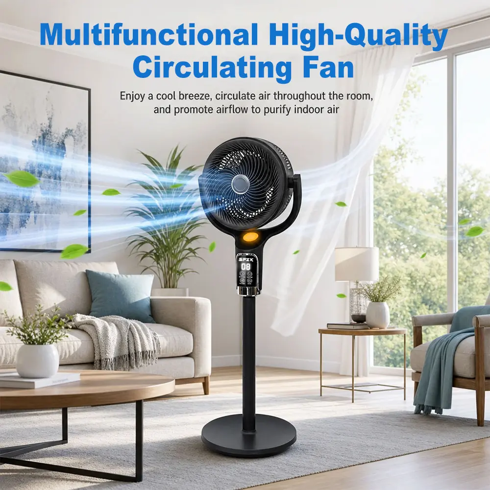Ventilador de Pedestal Oscilante con Control Remoto 8 Velocidades