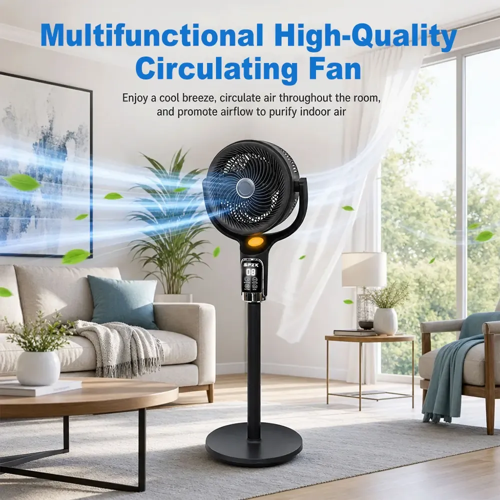 Ventilador de Pedestal Oscilante con Control Remoto 8 Velocidades