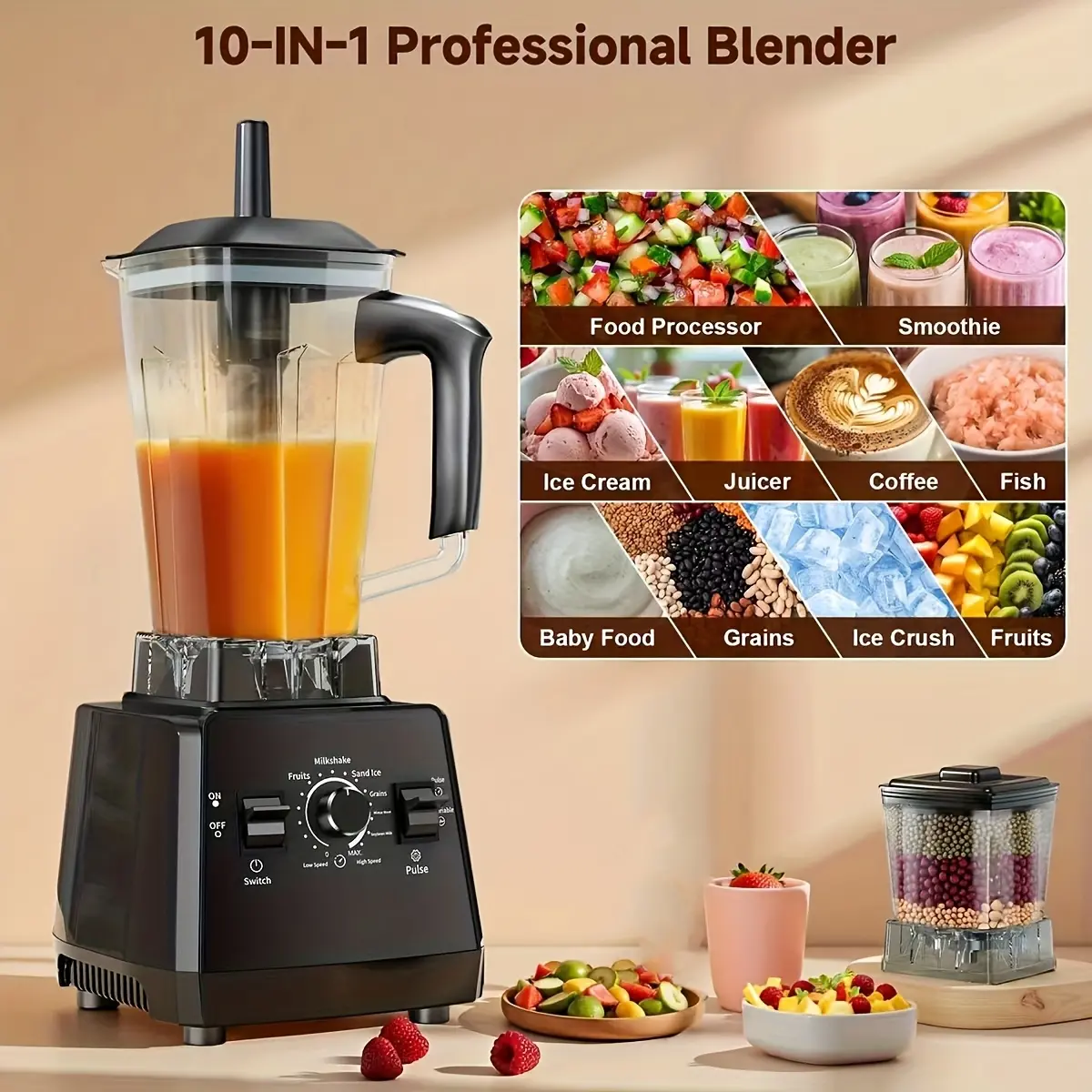 PRASKY BK-688 Licuadora de 68 oz, 2 recipientes