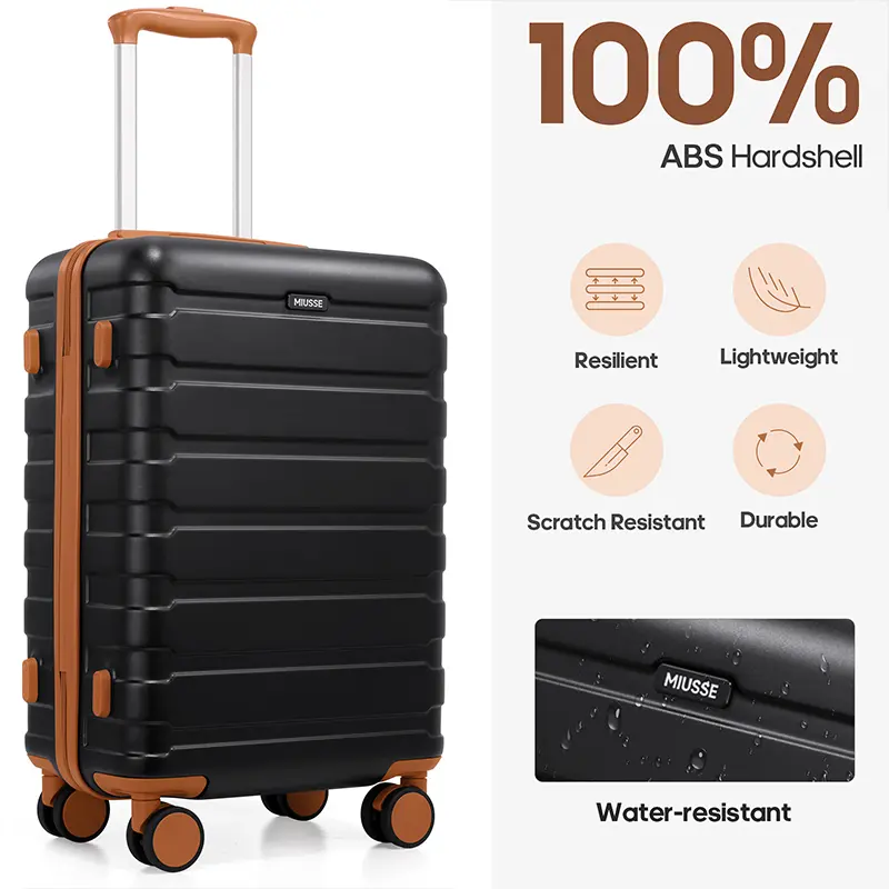 Juego de maletas Miusse de 3 piezas con carcasa rígida de ABS y ruedas multidireccionales