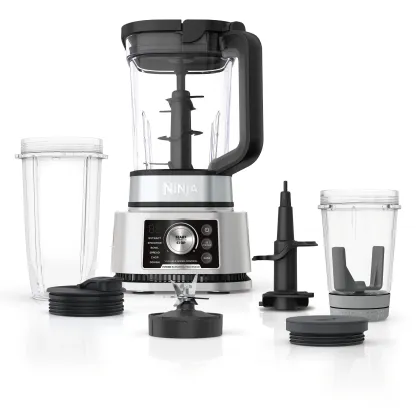 Sistema de licuadora y procesador Ninja Foodi Power con accesorio para bowls de batido y extractor de nutrientes + Licuadora 4 en 1 de 1400 W - SS351