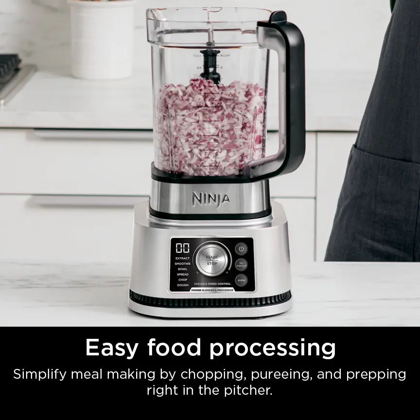 Sistema de licuadora y procesador Ninja Foodi Power con accesorio para bowls de batido y extractor de nutrientes + Licuadora 4 en 1 de 1400 W - SS351