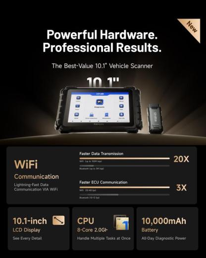 [Summervibes] TOPDON ONE — Herramienta de diagnóstico automotriz bidireccional de 10.1" (Escáner OBD2), con función Pass-Thru J2534, codificación de ECU, más de 50 servicios, escaneo completo de sistemas (TopFix AI) y mapeo de topología OE.
