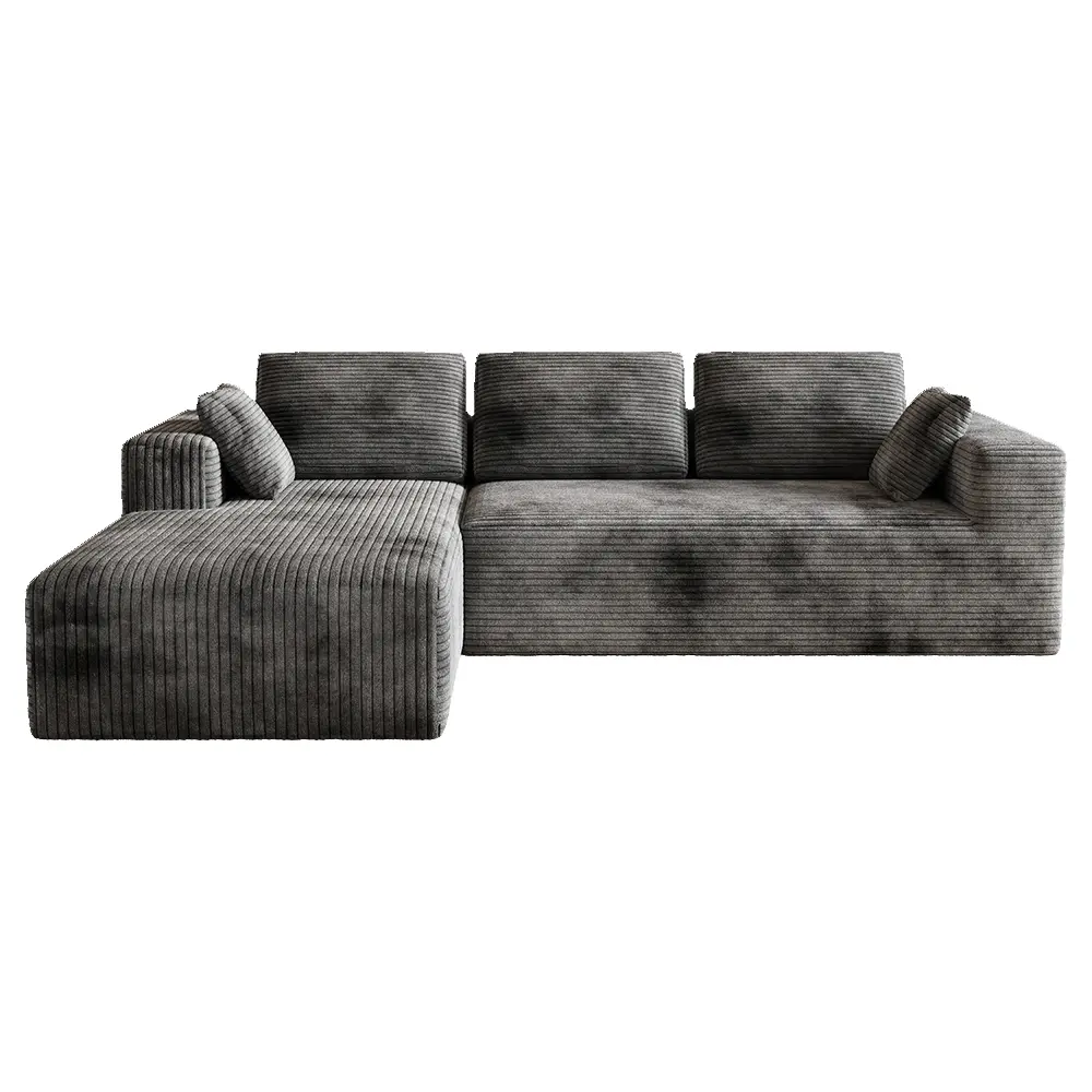 Sofá modular moderno de pana en forma de L, estilo "nube", sofá para sala de estar, seccional económico y cómodo.