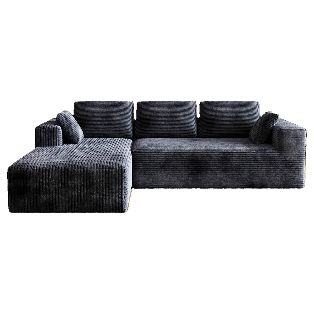 Sofá modular moderno de pana en forma de L, estilo "nube", sofá para sala de estar, seccional económico y cómodo.