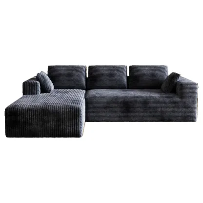 Sofá modular moderno de pana en forma de L, estilo "nube", sofá para sala de estar, seccional económico y cómodo.