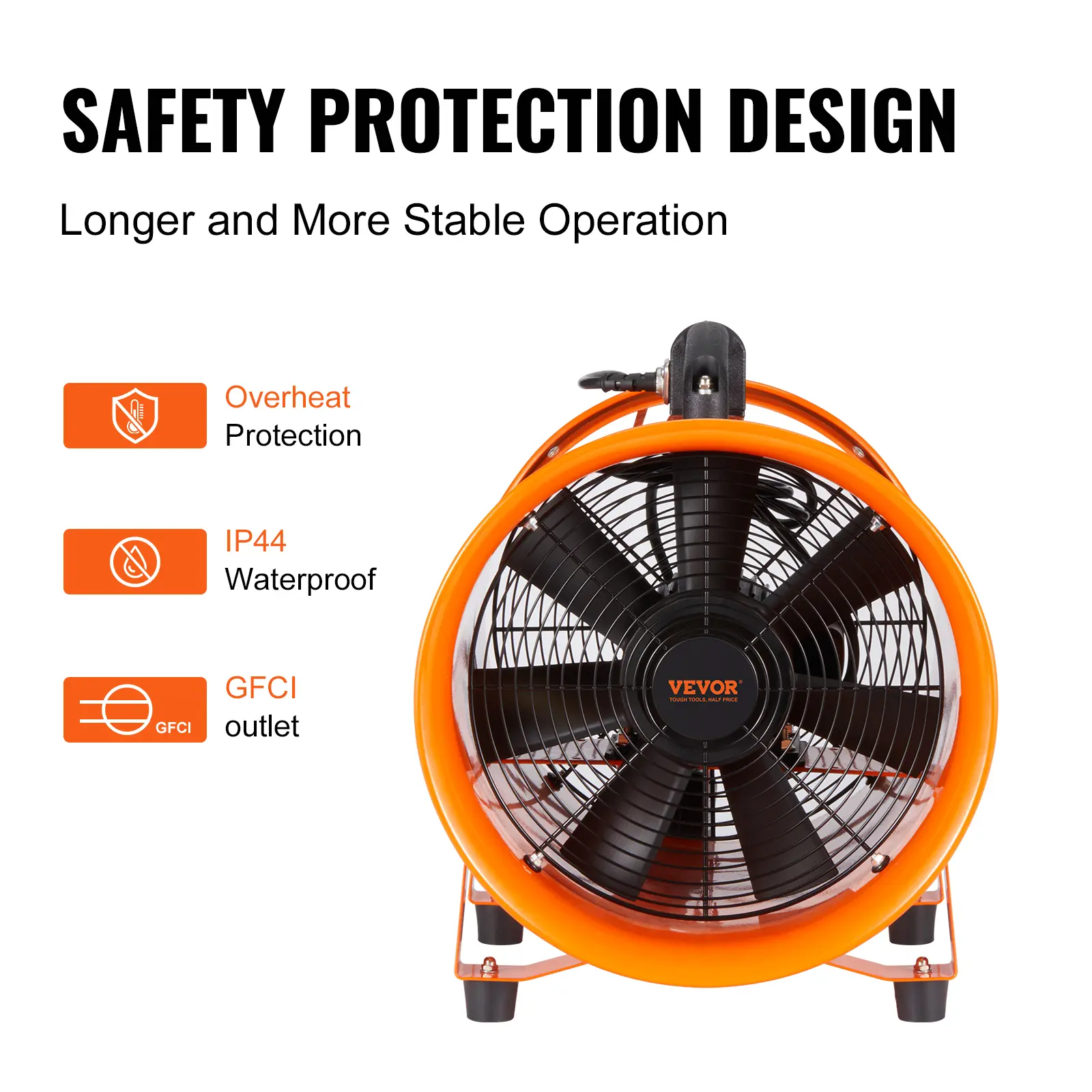 Ventilador portátil VEVOR, soplador industrial de 12 pulgadas y 3198 CFM