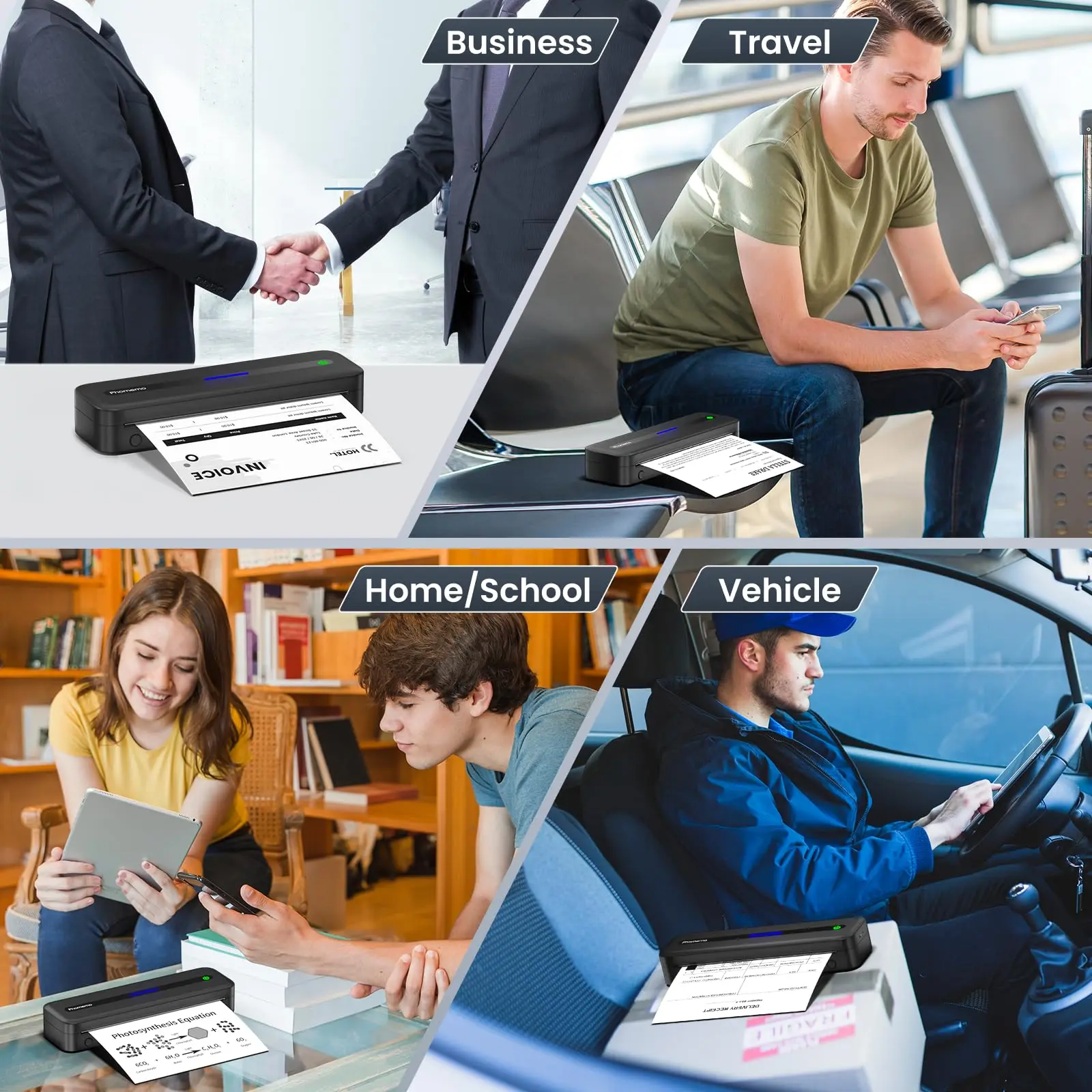 Impresora portátil Bluetooth Phomemo M08F sin tinta
