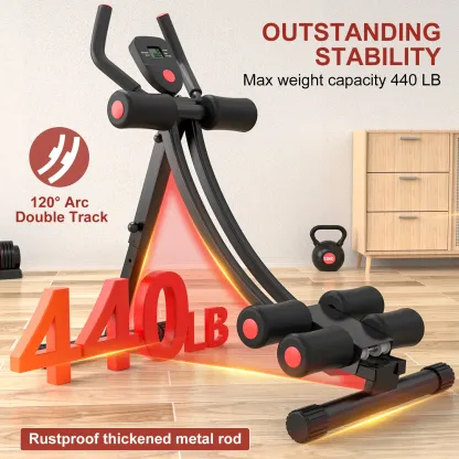 Máquina de abdominales con banda elástica para entrenar en casa — Equipo plegable para ejercicios abdominales y del core — Ideal para gimnasios domésticos